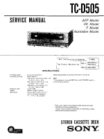 Sony TCD-505 - Service Manual 